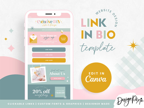 Link In Bio Template - Creative DIY - Design Pixie