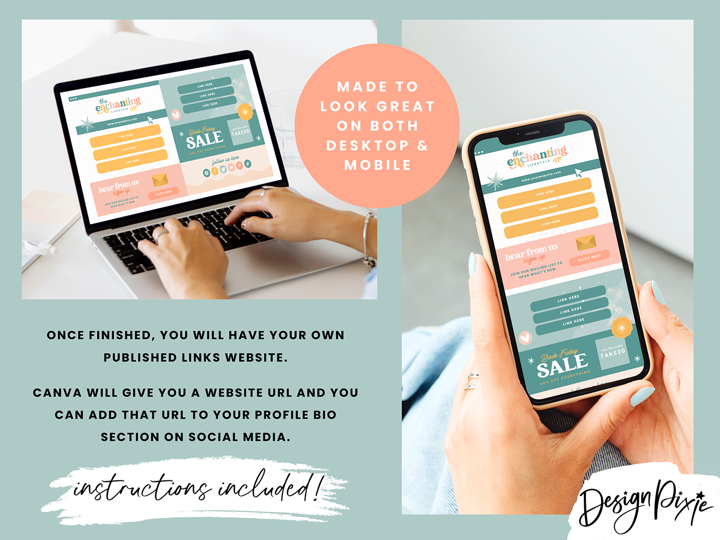 Enchanting Link In Bio Template - Design Pixie