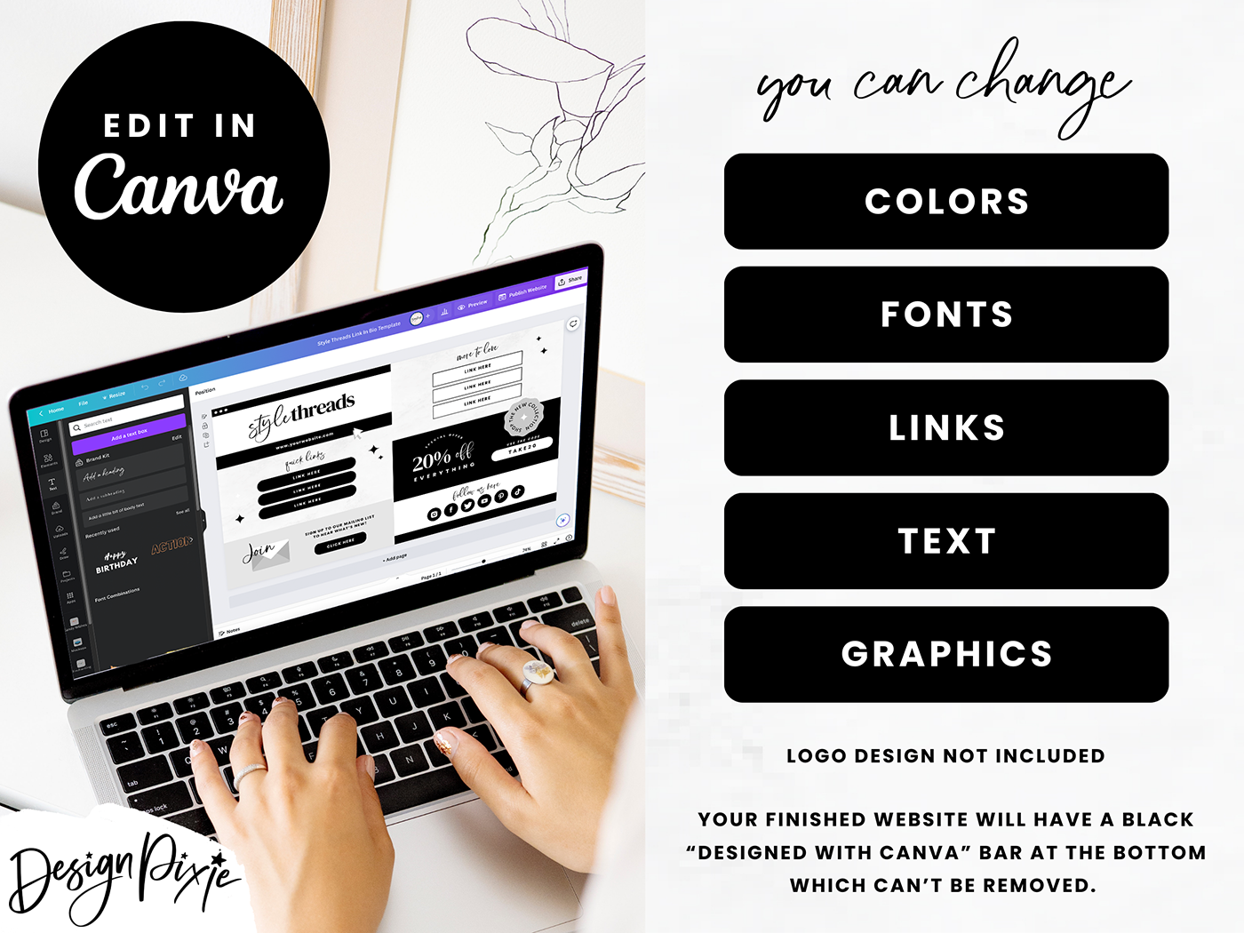 Link In Bio Template - Style Threads - Design Pixie