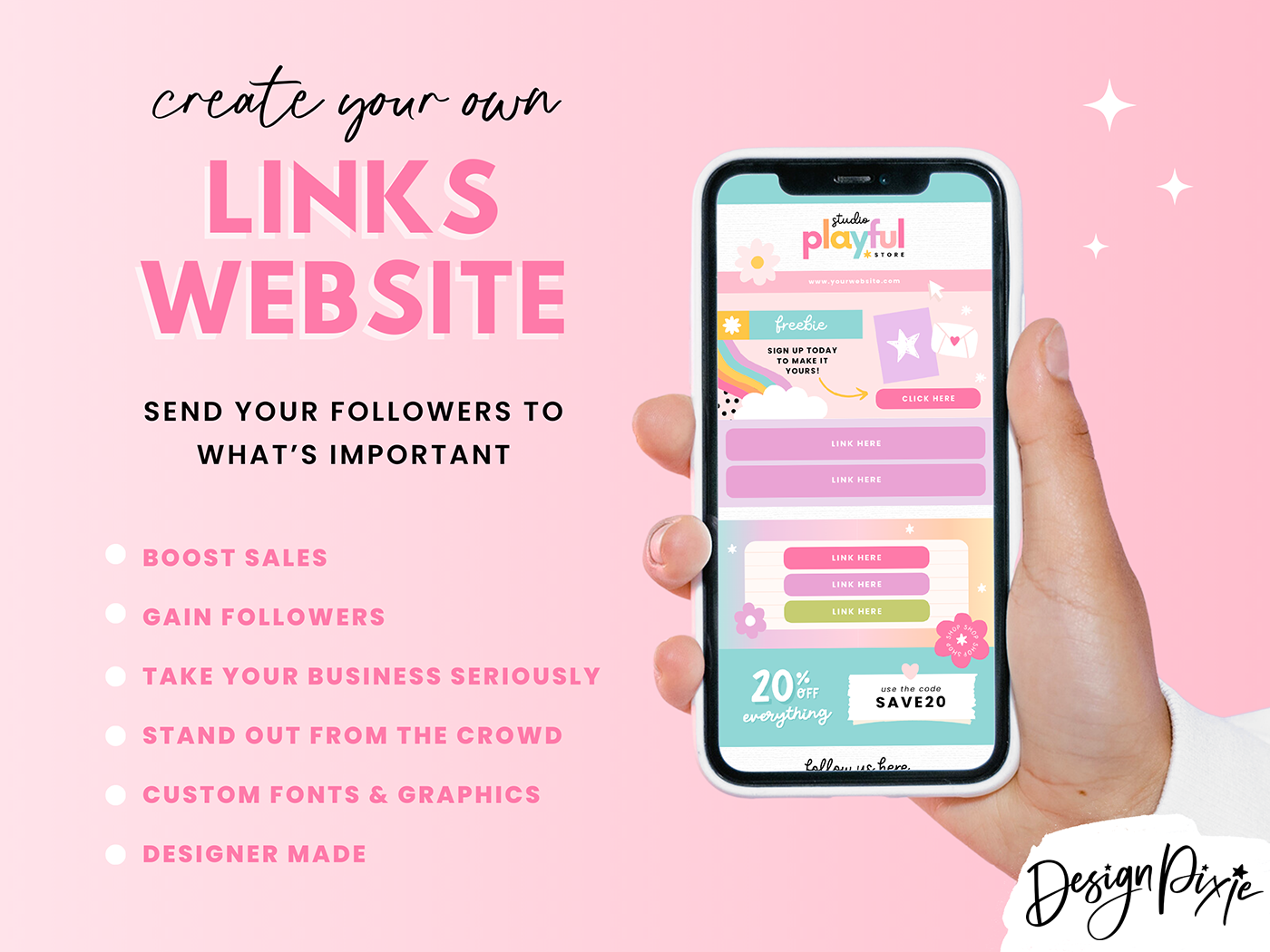 Link In Bio Template - Playful - Design Pixie