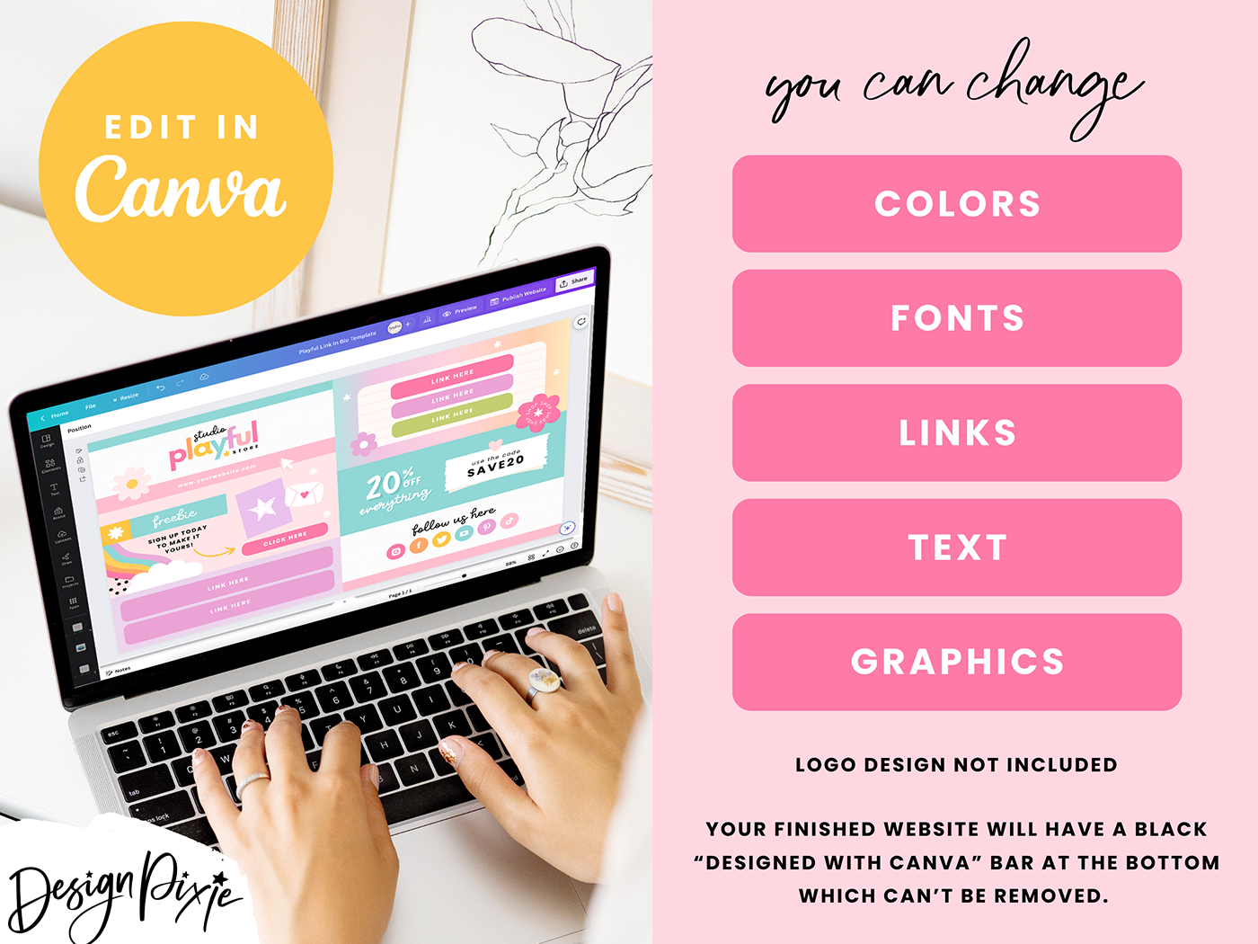 Link In Bio Template - Playful - Design Pixie
