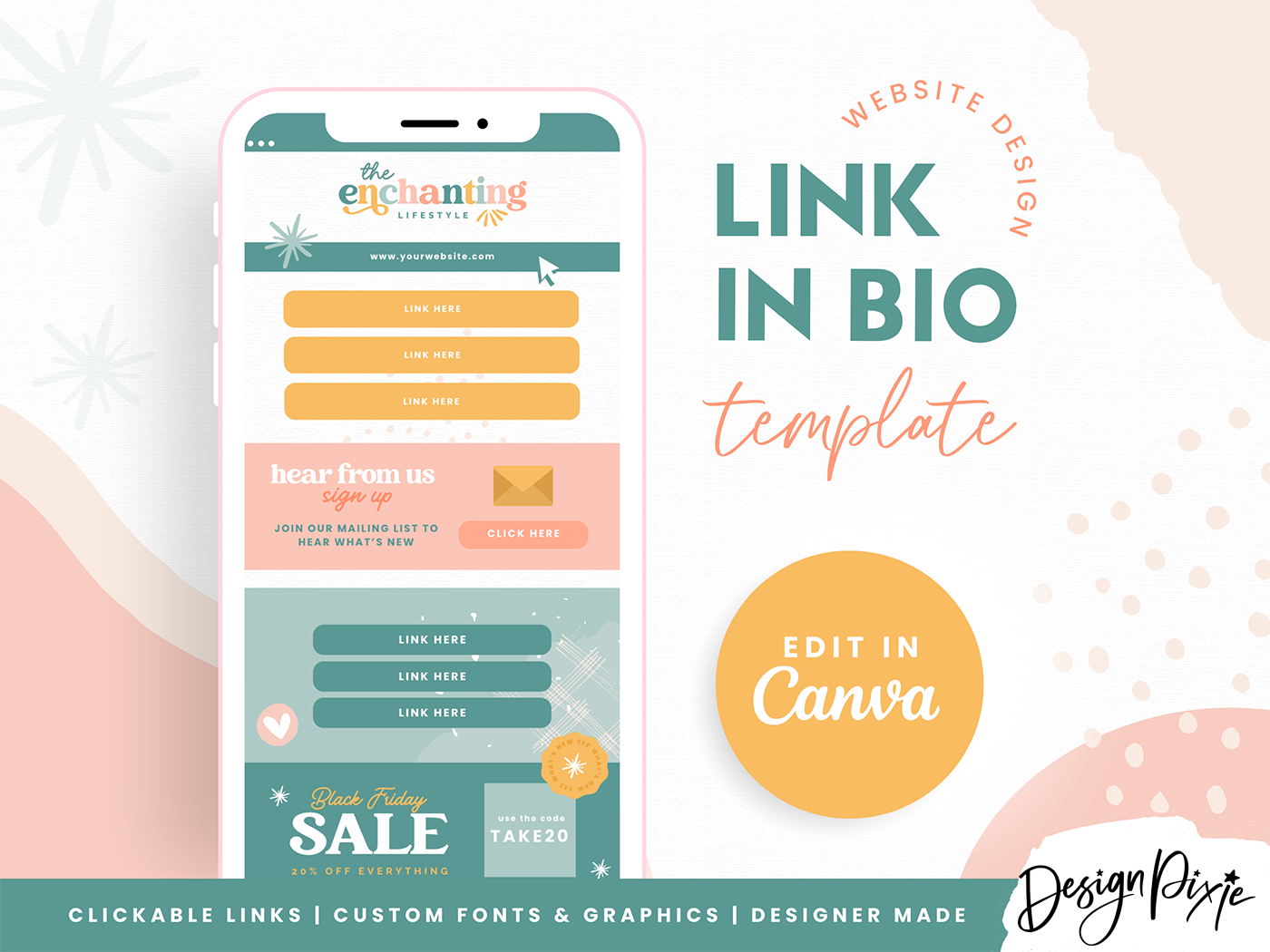 Enchanting Link In Bio Template - Design Pixie