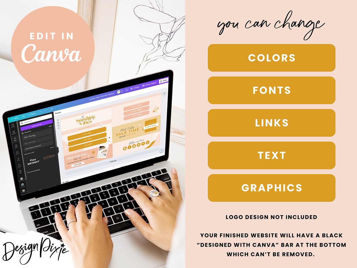 Link In Bio Templates - Sunshine Vibes - Design Pixie