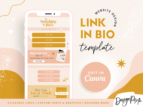 Link In Bio Templates - Sunshine Vibes - Design Pixie
