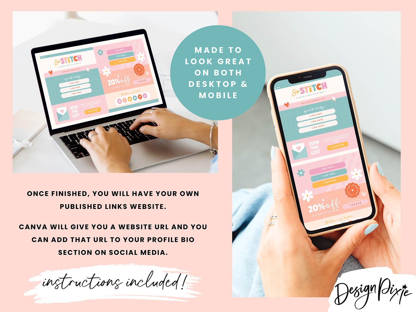 Link In Bio Template - So Stitch - Design Pixie