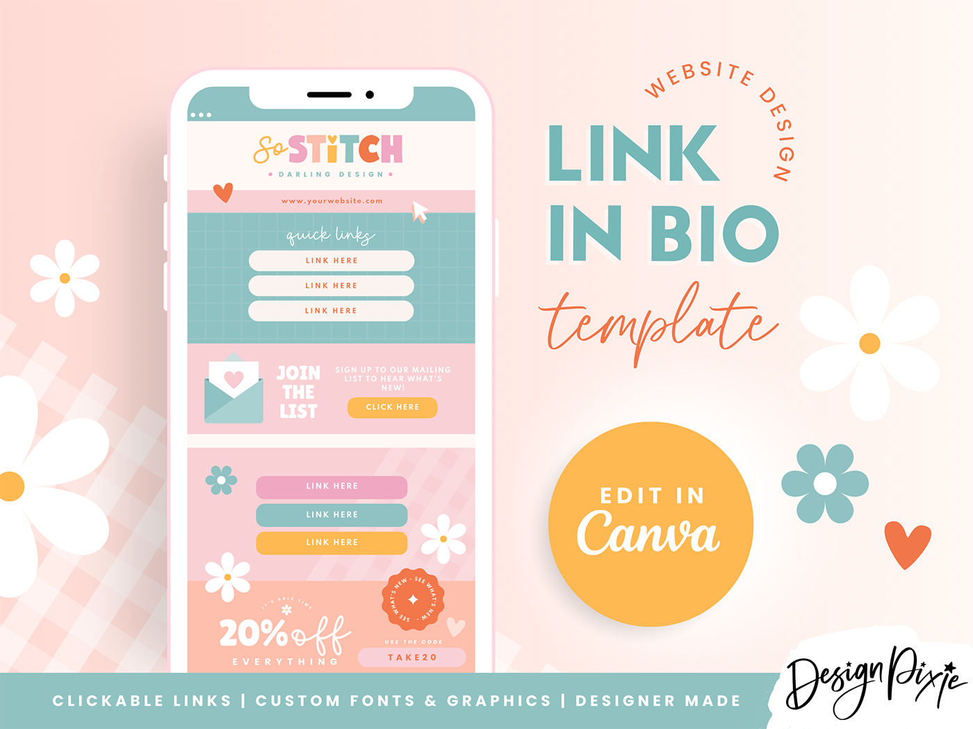 Link In Bio Template - So Stitch - Design Pixie
