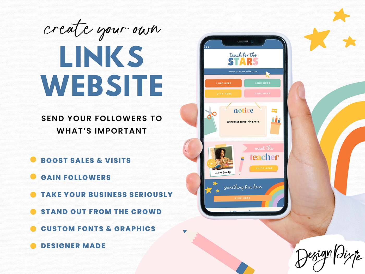 Teacher Link In Bio Template - Design Pixie