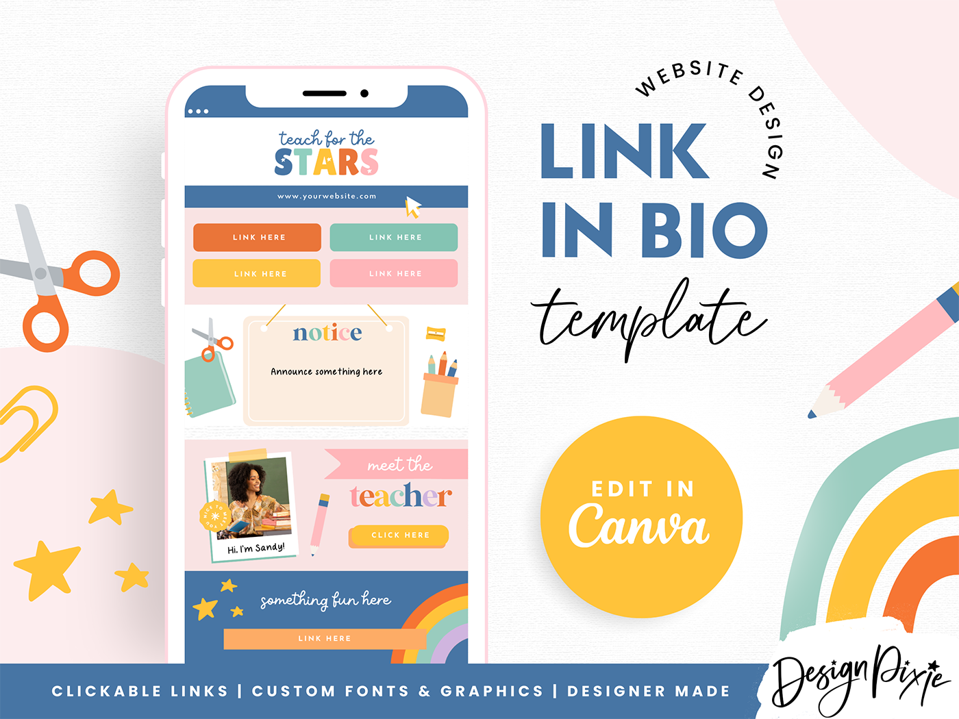 Teacher Link In Bio Template - Design Pixie