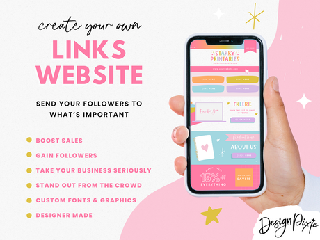 Link In Bio Template - Starry Printables - Design Pixie