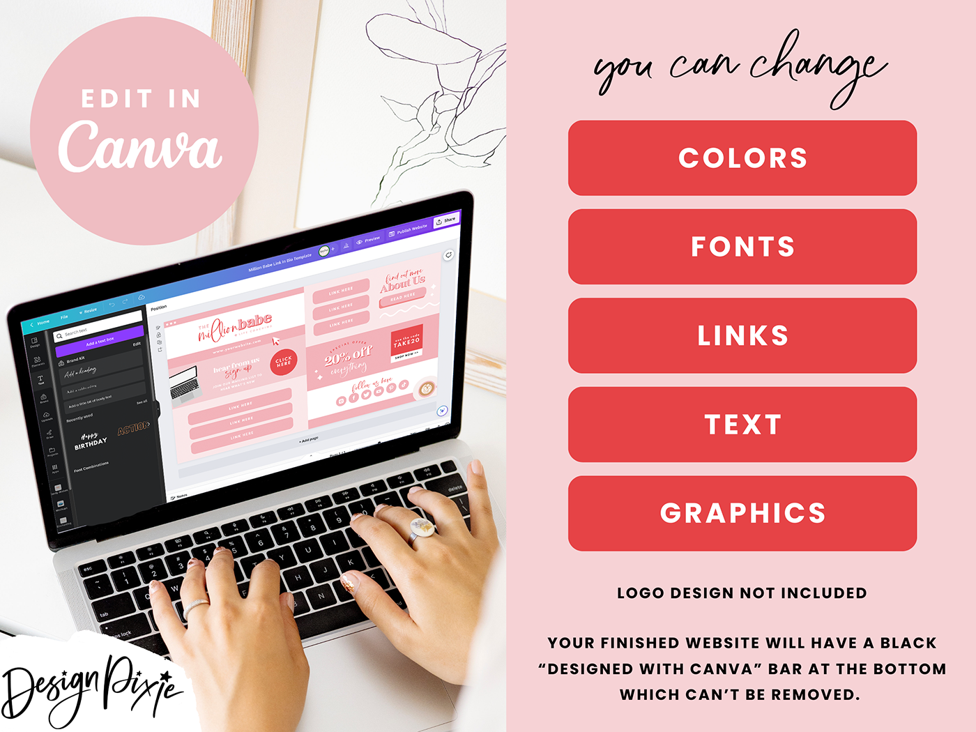 Link In Bio Template - Million Babe - Design Pixie