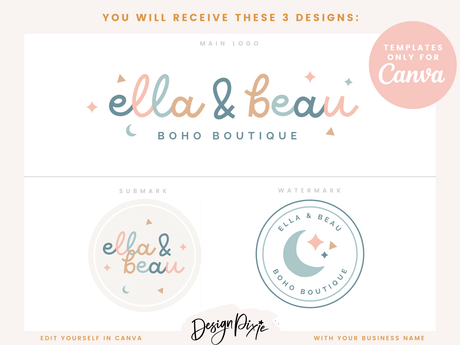 Ella And Beau Logo Template - Design Pixie