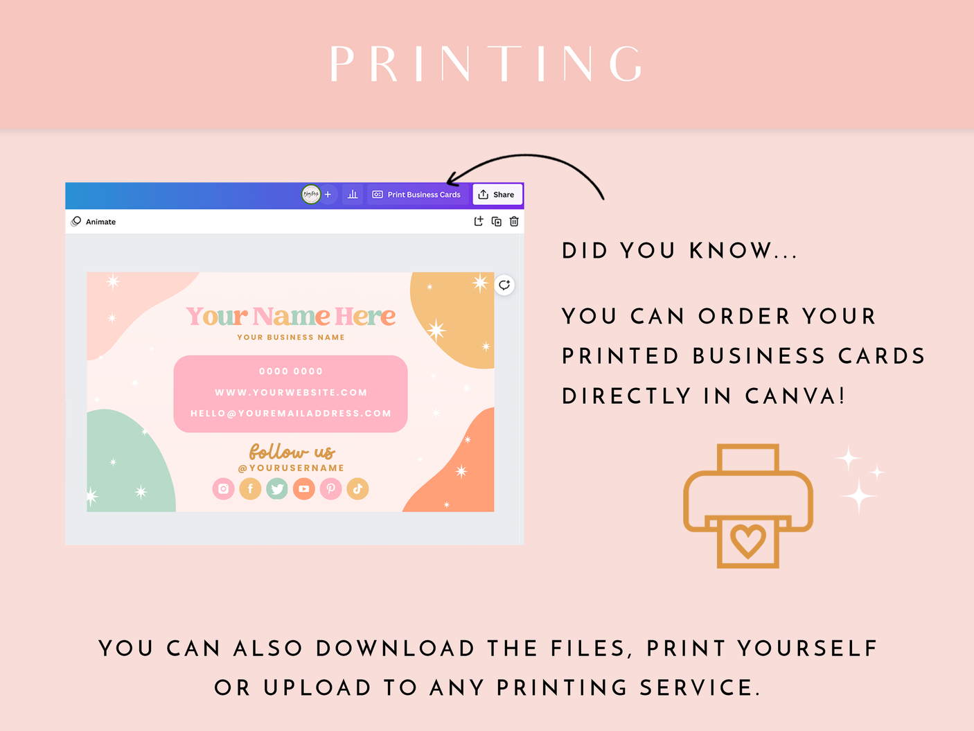 Business Card Template - Magical Wishes - Design Pixie