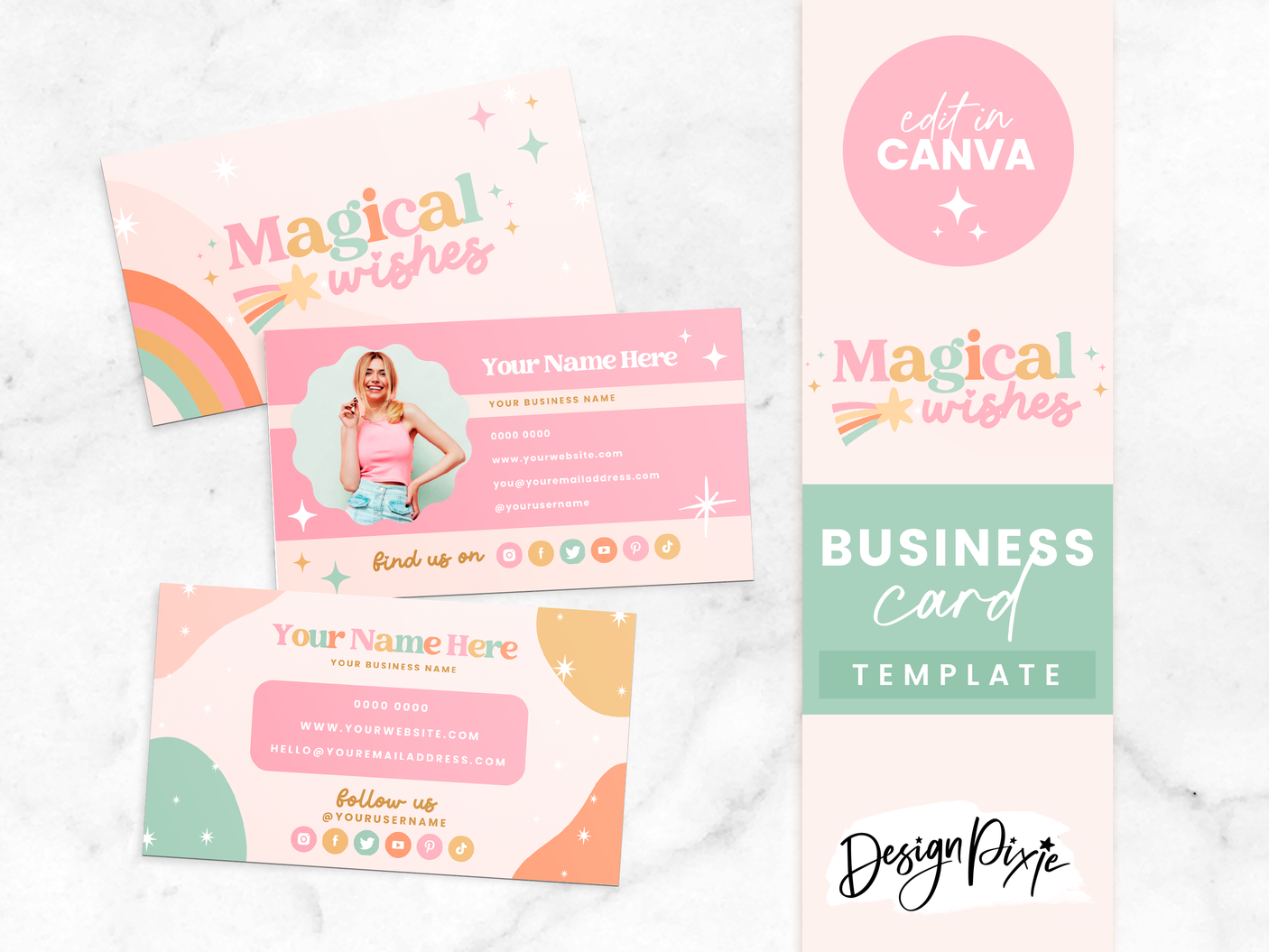 Business Card Template - Magical Wishes - Design Pixie