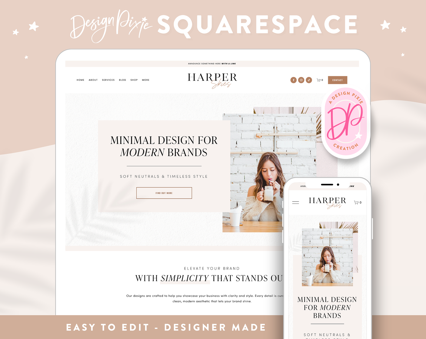 Minimal White Squarespace Template