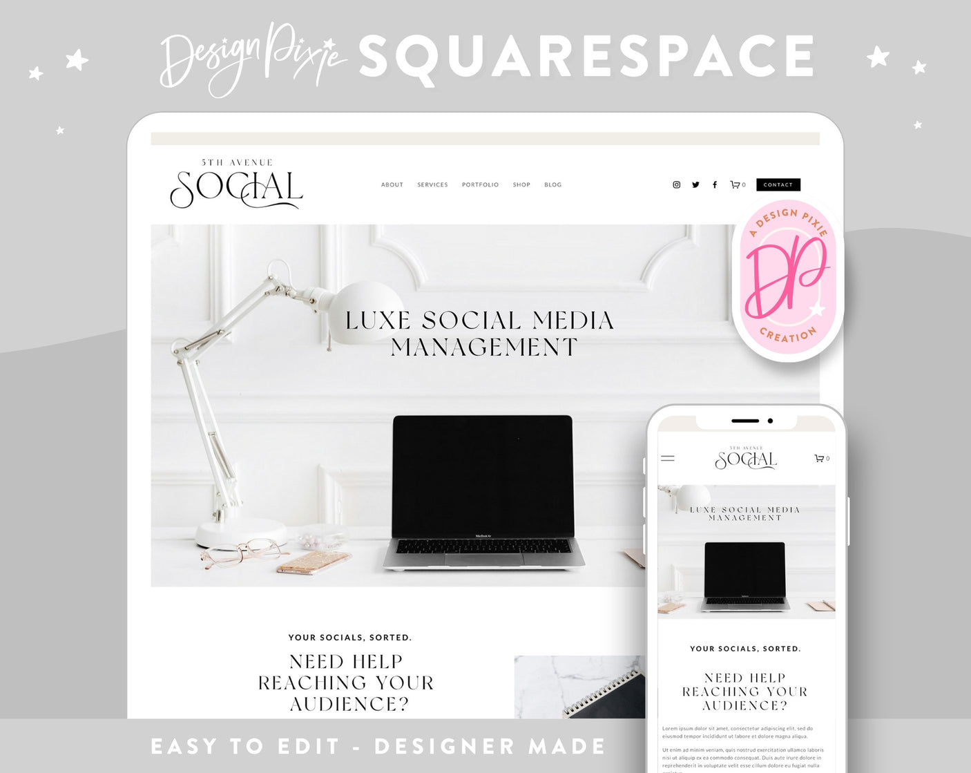 5th Avenue Social Squarespace Template