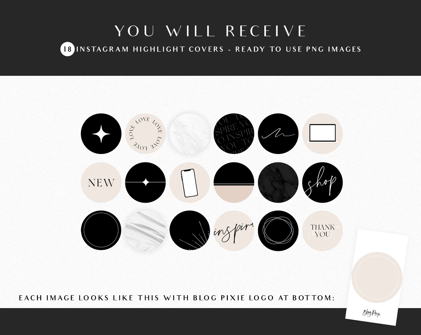 Luxe Black Instagram Highlight Icons - Design Pixie