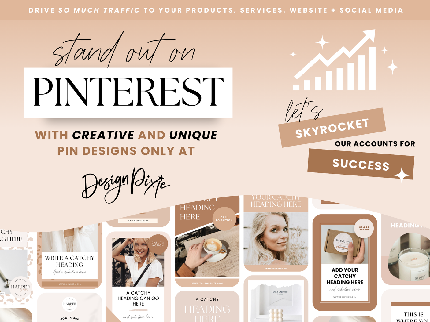 Modern Neutral Pinterest Templates - Design Pixie