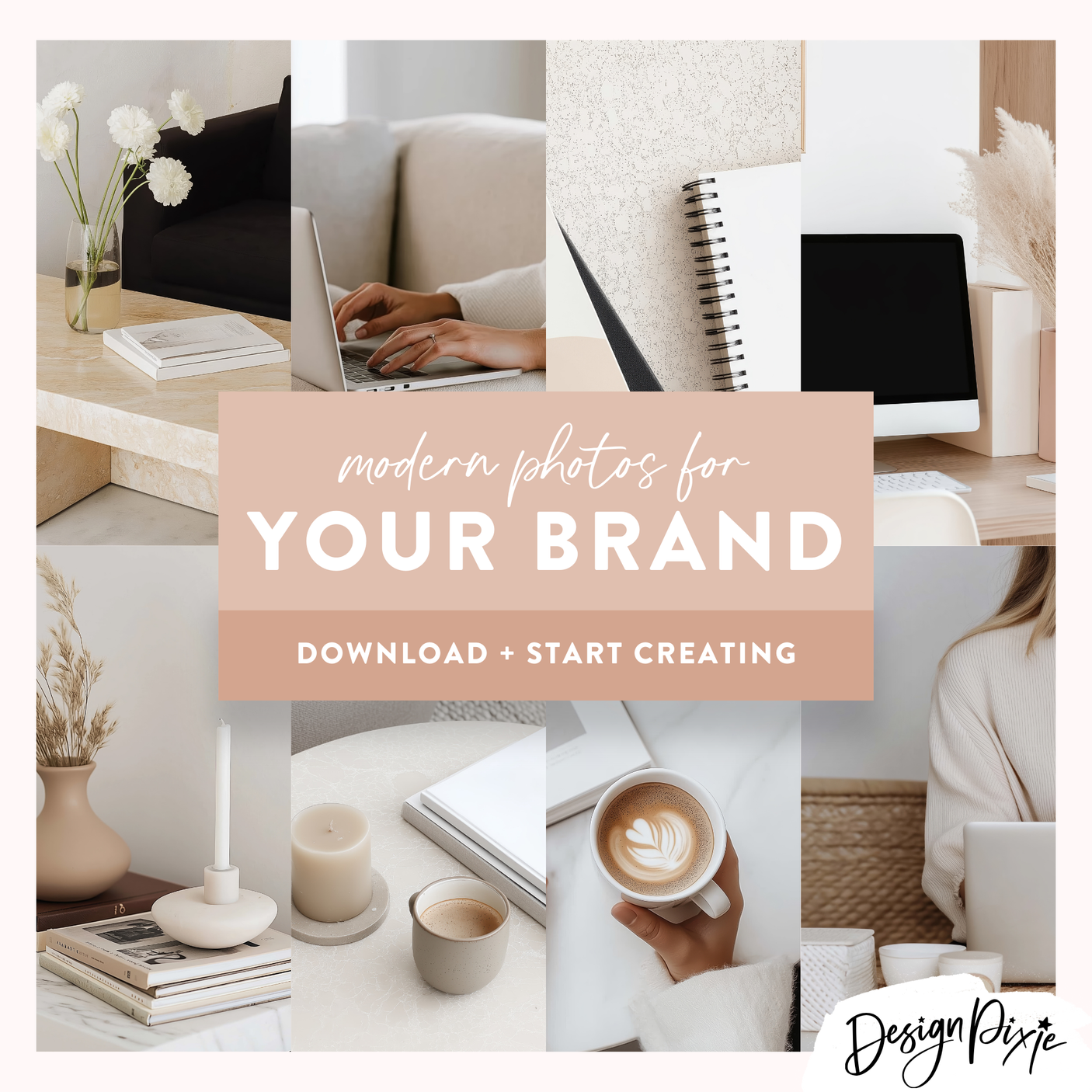 Neutral aesthetic stock photos for website design