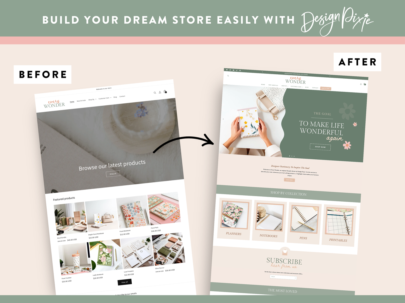 Olive Green Shopify Theme