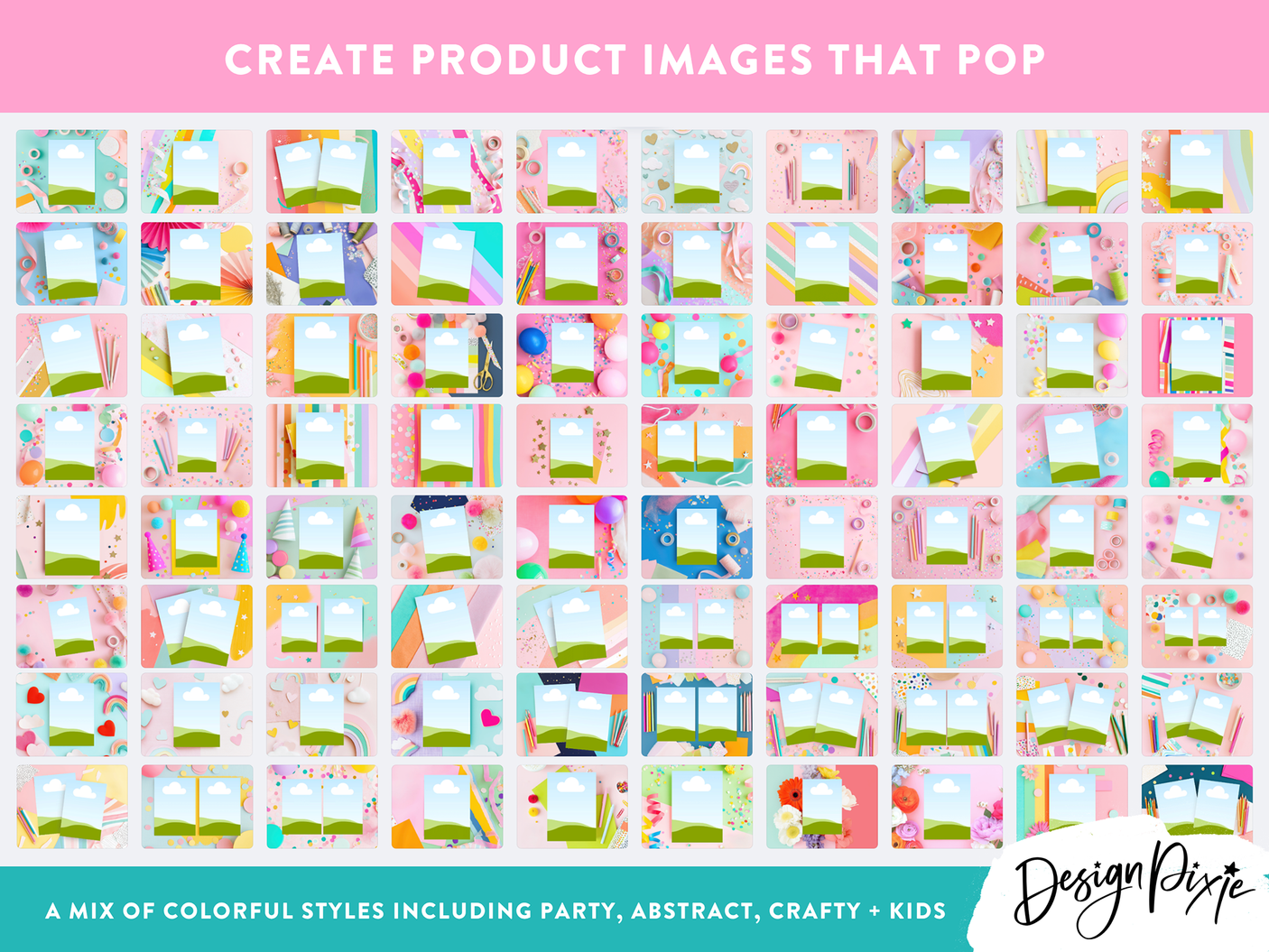 Colorful Paper Mockups Bundle