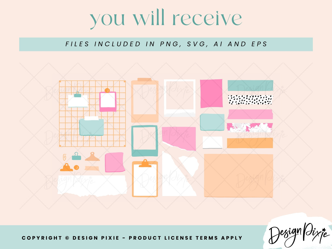 Paper And Tape SVG Elements - Design Pixie