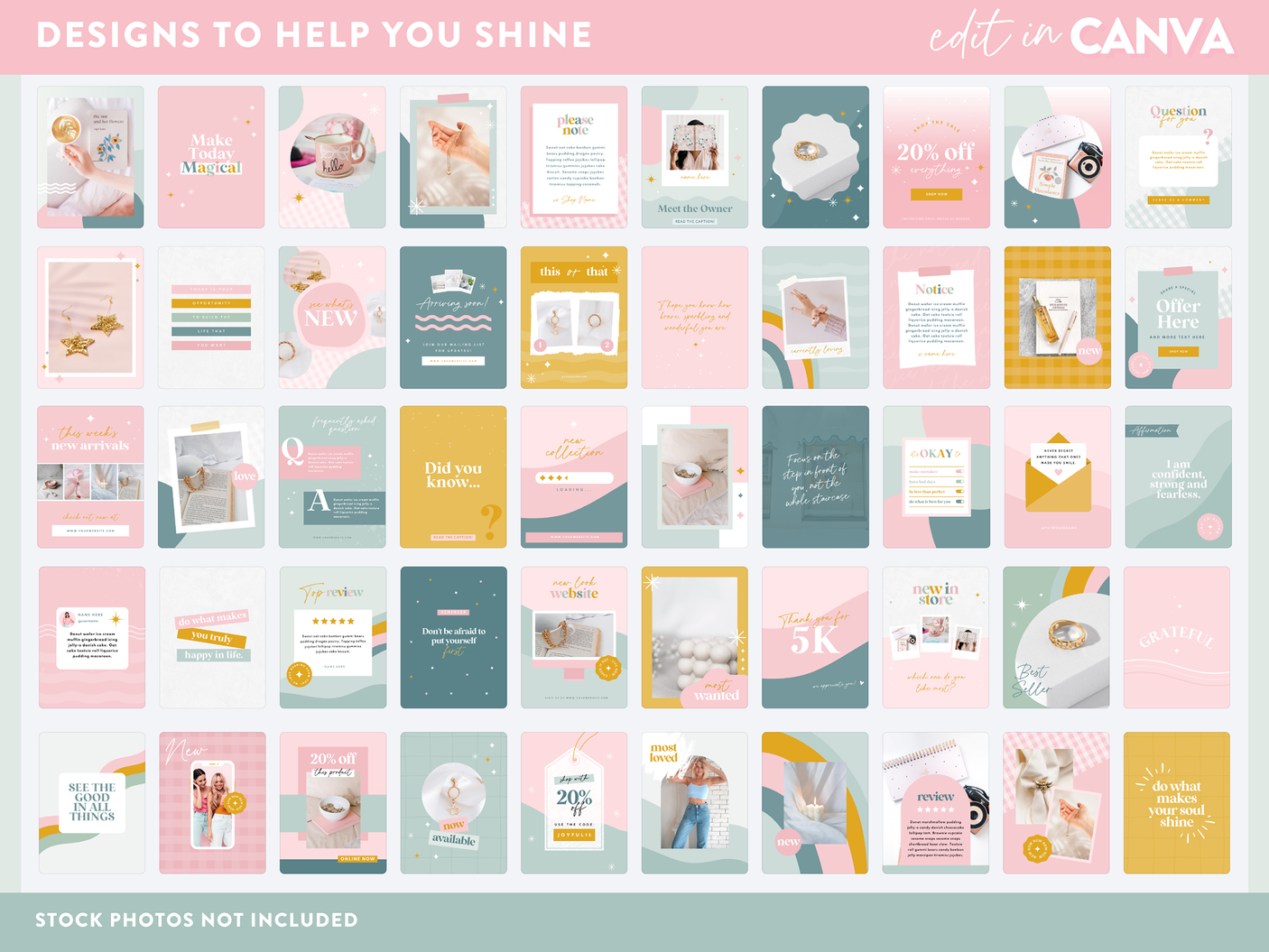 Pastel Sparkle Instagram Templates