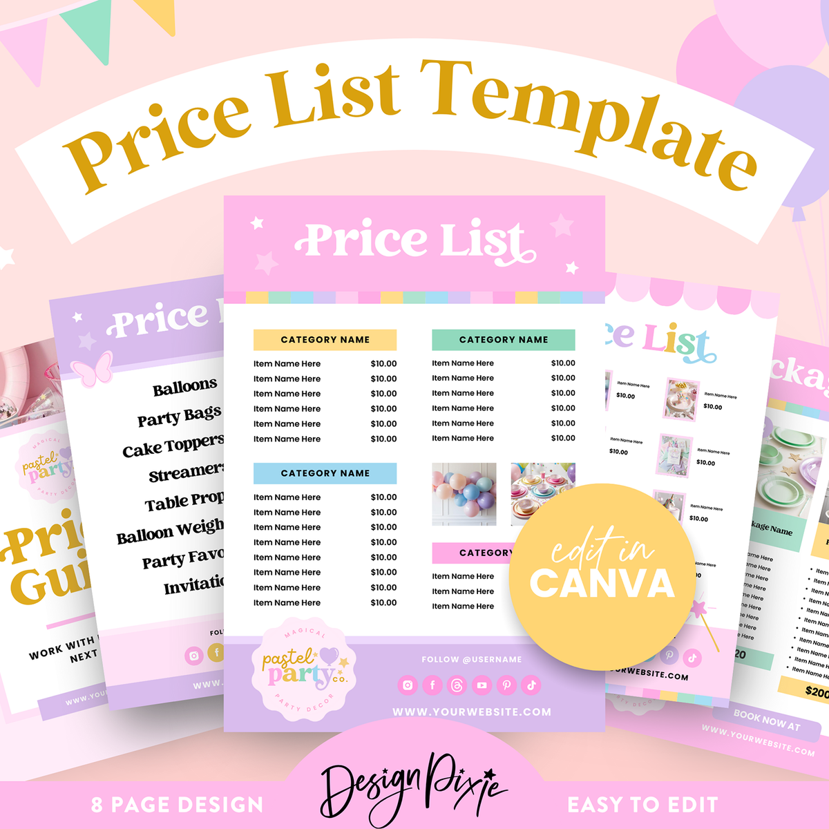 Pastel Party Price List Template - Editable Canva Pricing Guide – Design Pixie pastel-party-price-list-template-editable-canva-pricing-guide-design-pixie