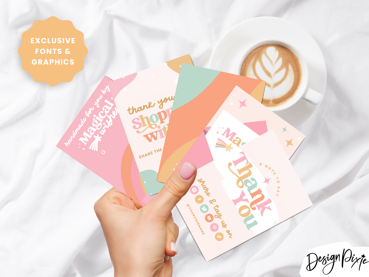 Pastel Rainbow Display Card Templates - Design Pixie