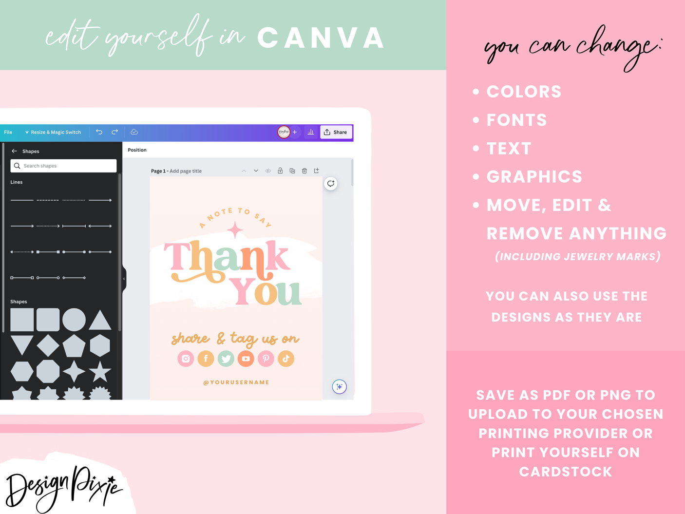 Pastel Rainbow Display Card Templates - Design Pixie