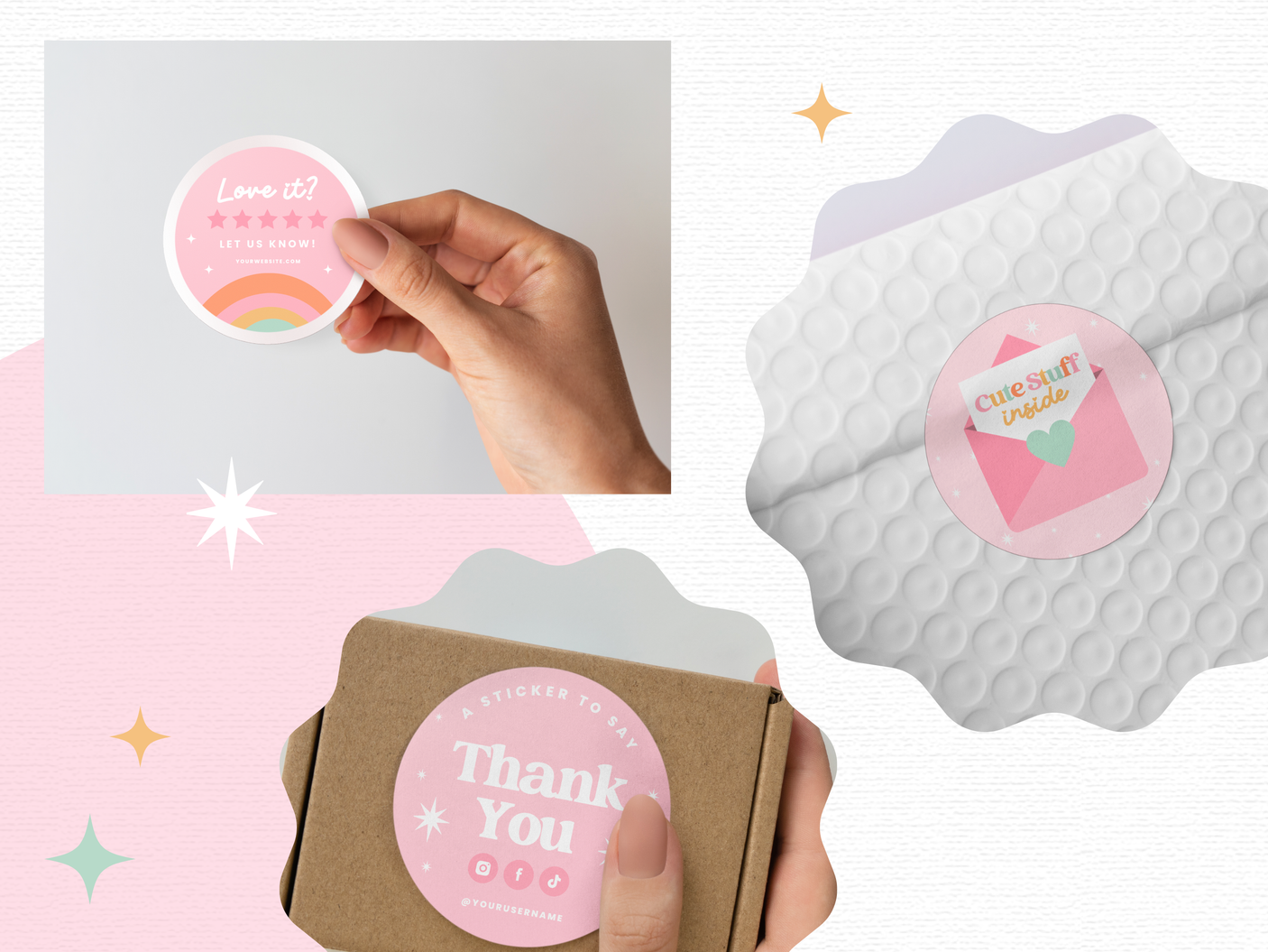 Pastel Rainbow Sticker Label Templates - Design Pixie
