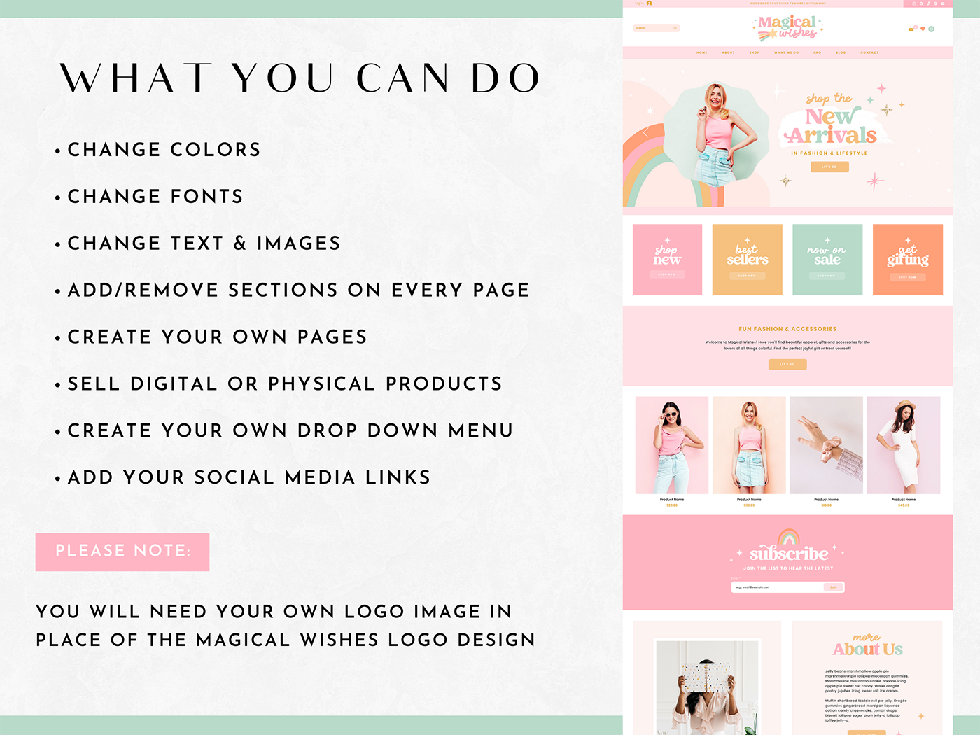 Magical Wishes Wix Template - Design Pixie