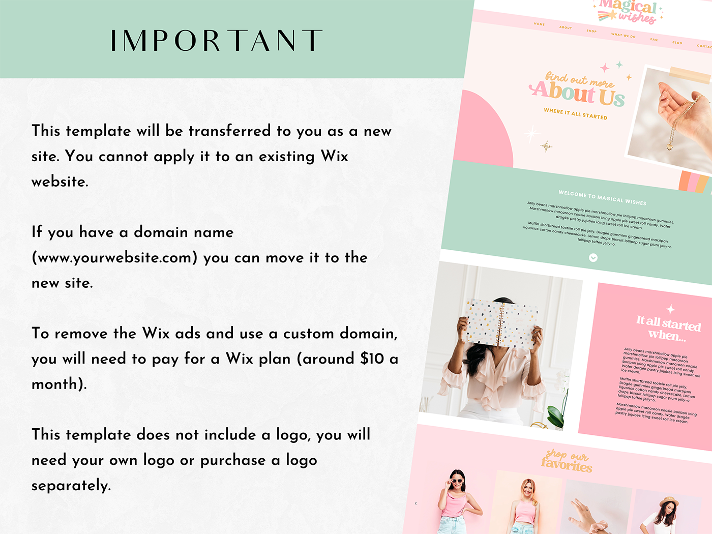 Magical Wishes Wix Template - Design Pixie