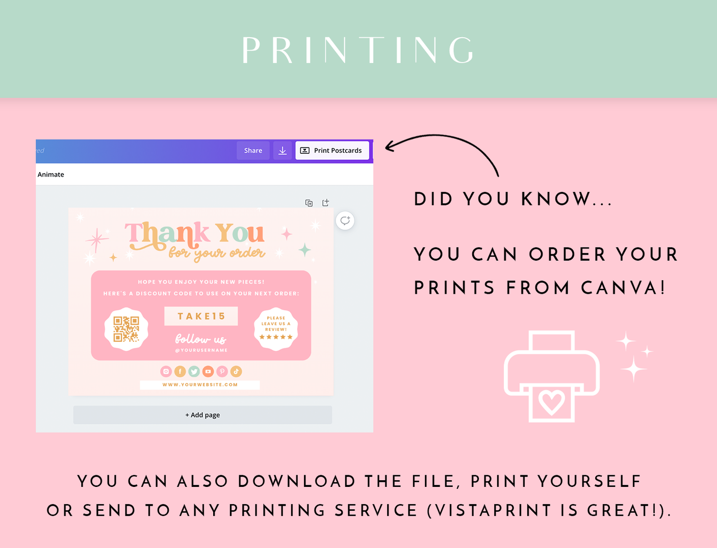 Magical Wishes Thank You Card Template - Design Pixie