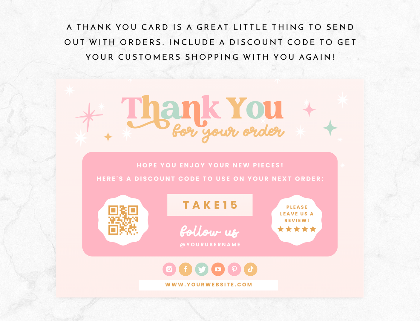 Magical Wishes Thank You Card Template - Design Pixie