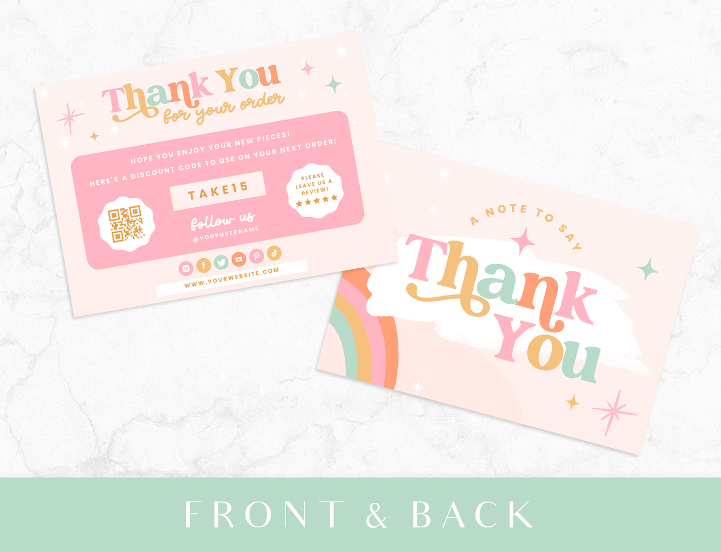 Magical Wishes Thank You Card Template - Design Pixie