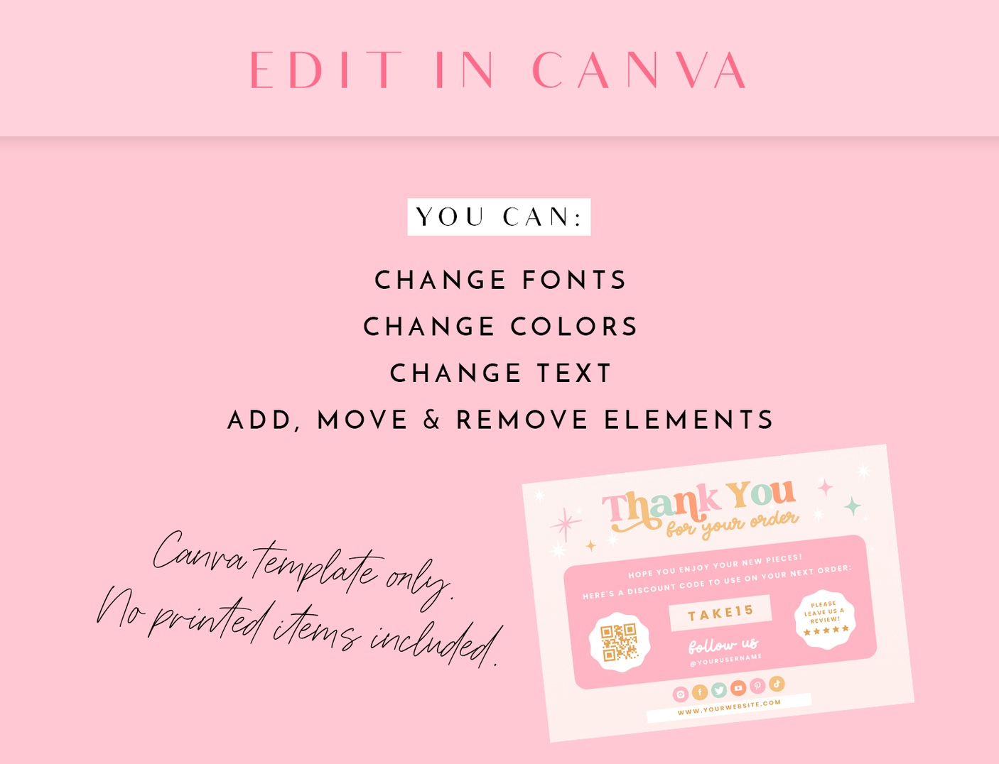 Magical Wishes Thank You Card Template - Design Pixie