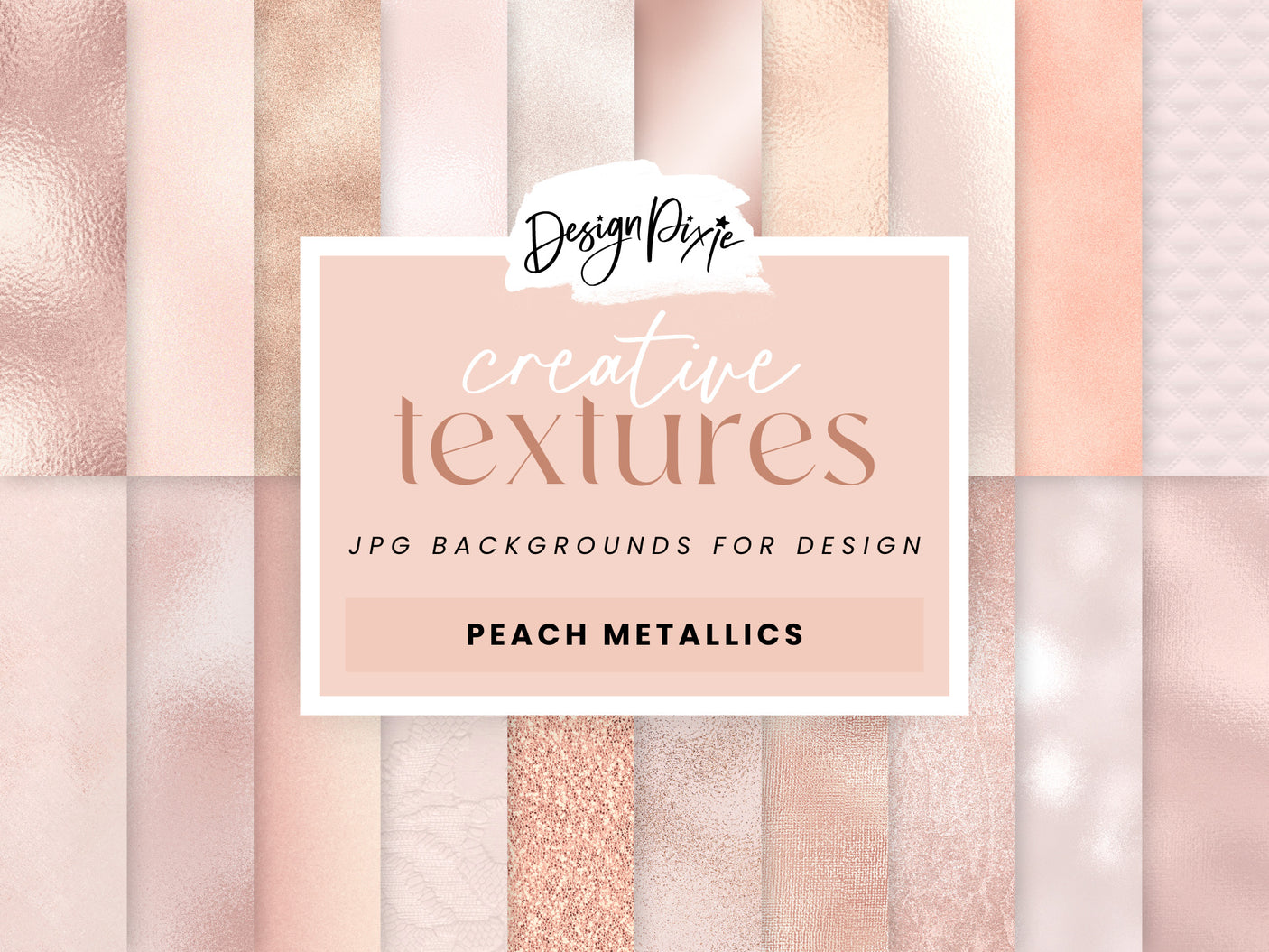 Peach Metallic Digital Papers - Design Pixie