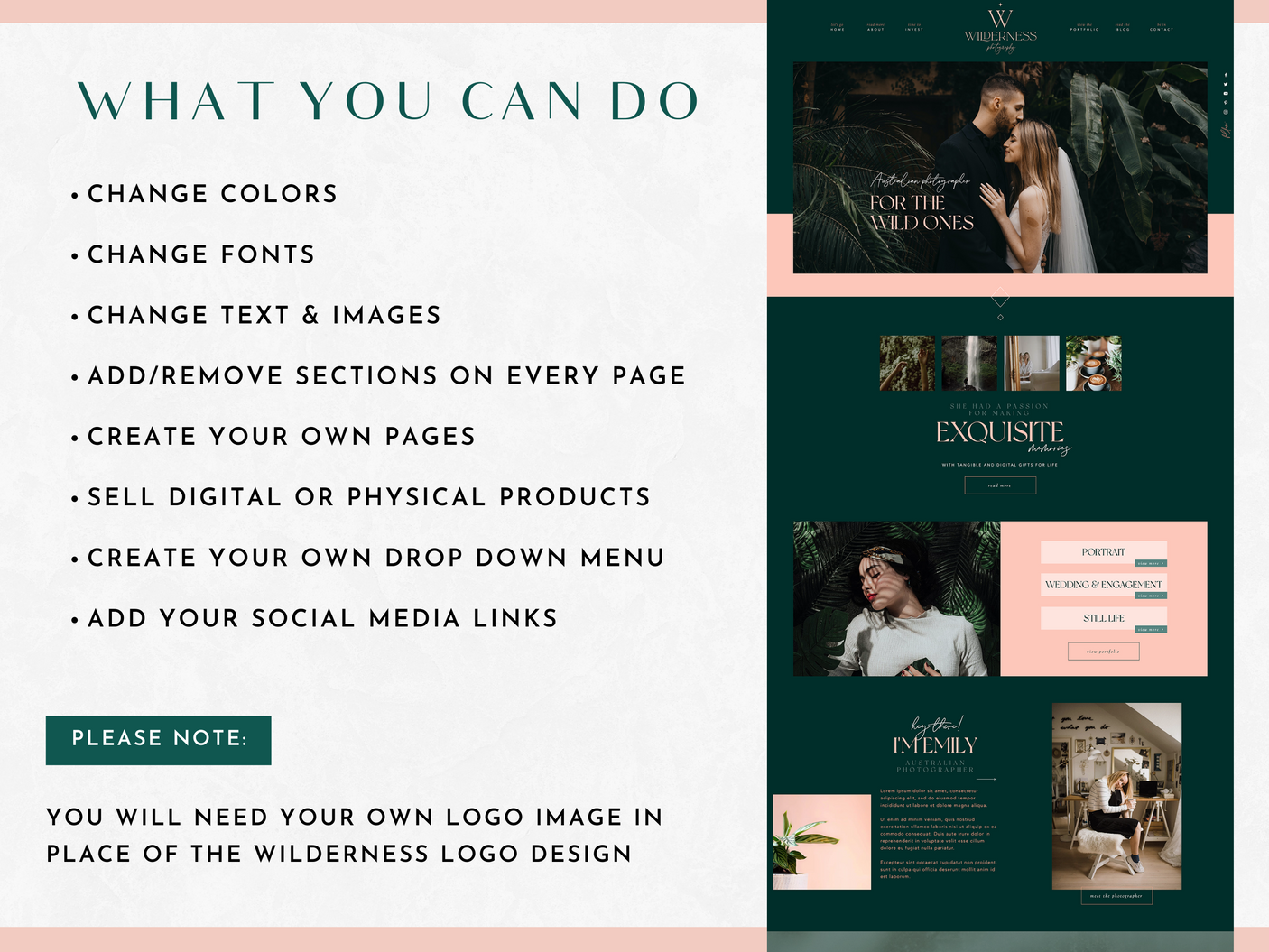 Wilderness Wix Template - Design Pixie