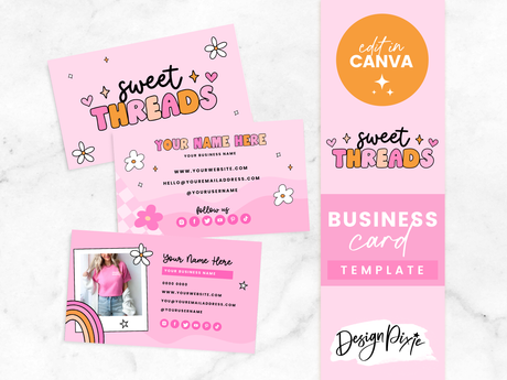 Business Card Template - Sweet Threads - Design Pixie