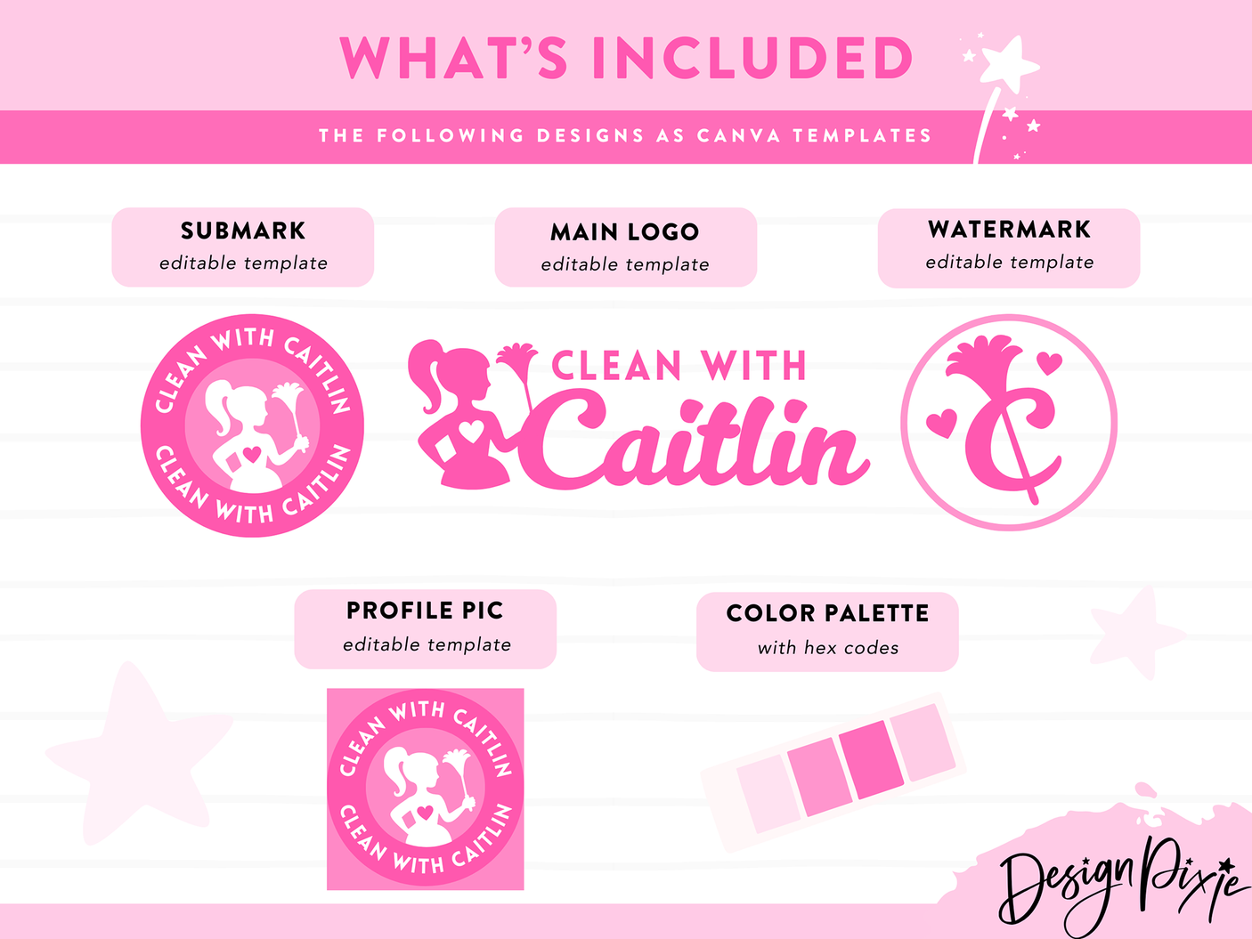 Pink Cleaning Business Logo Template