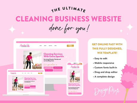 Pink Cleaning Wix Website Template