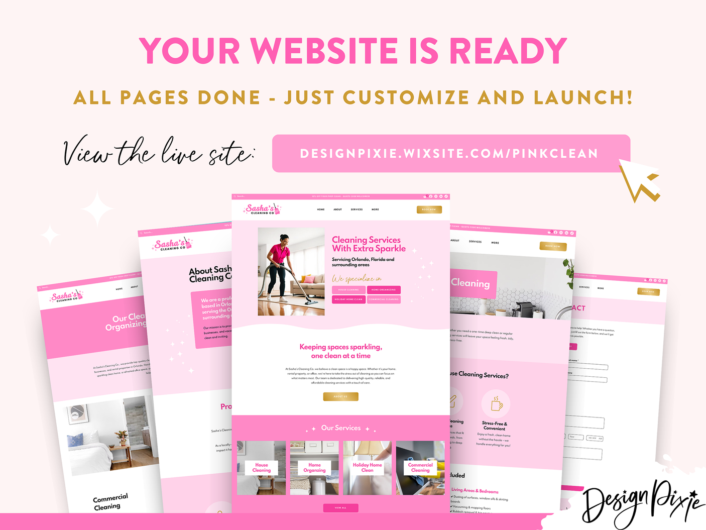 Pink Cleaning Wix Website Template