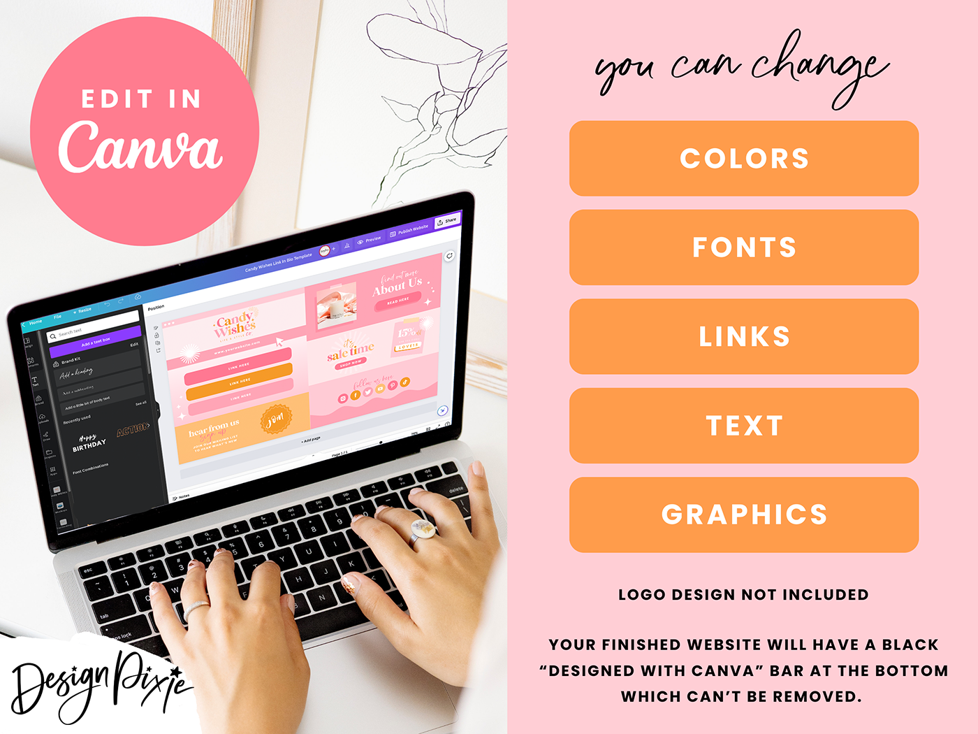 Link In Bio Template - Candy Wishes - Design Pixie