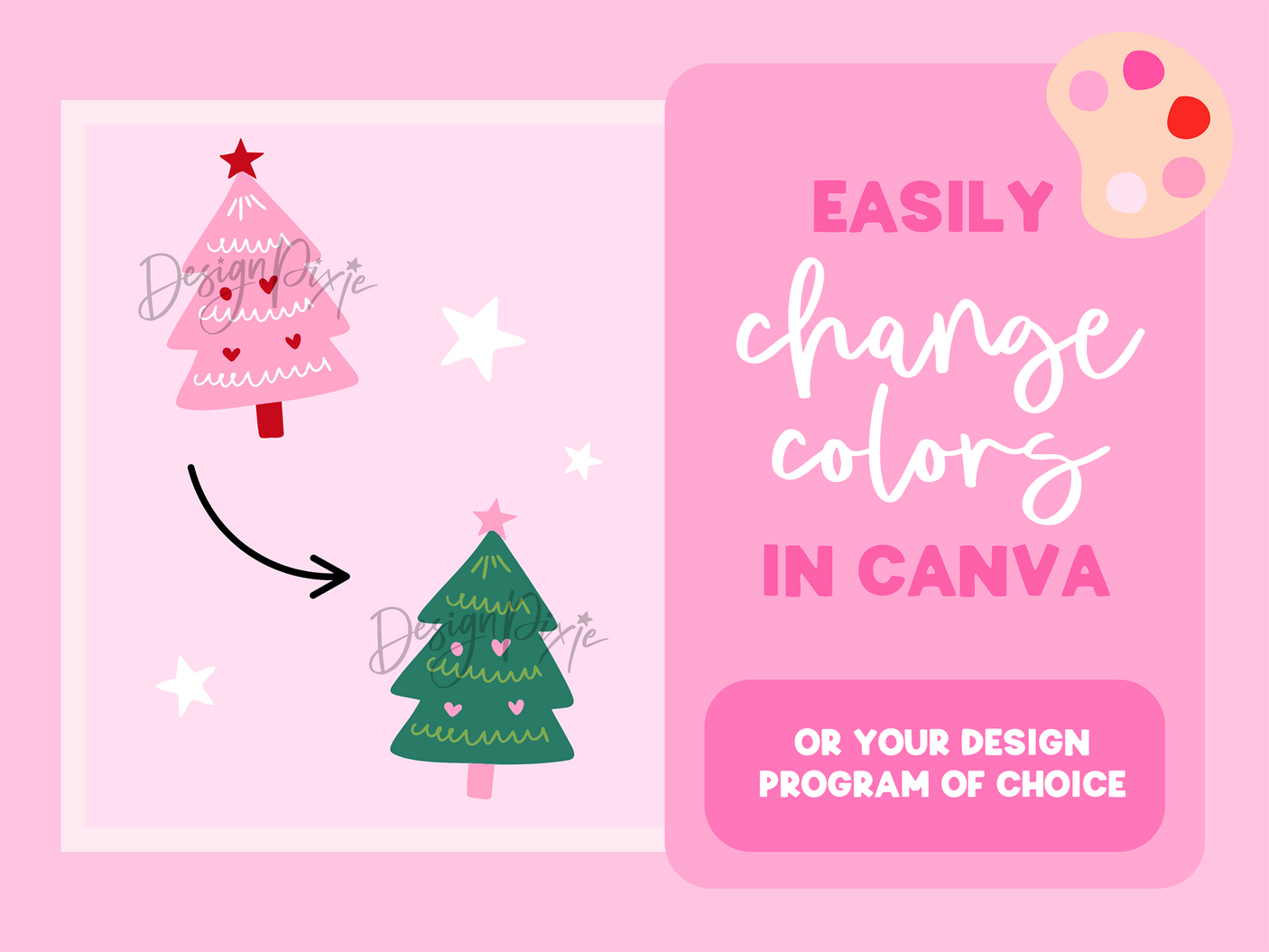 Pink Red Christmas SVG Clipart