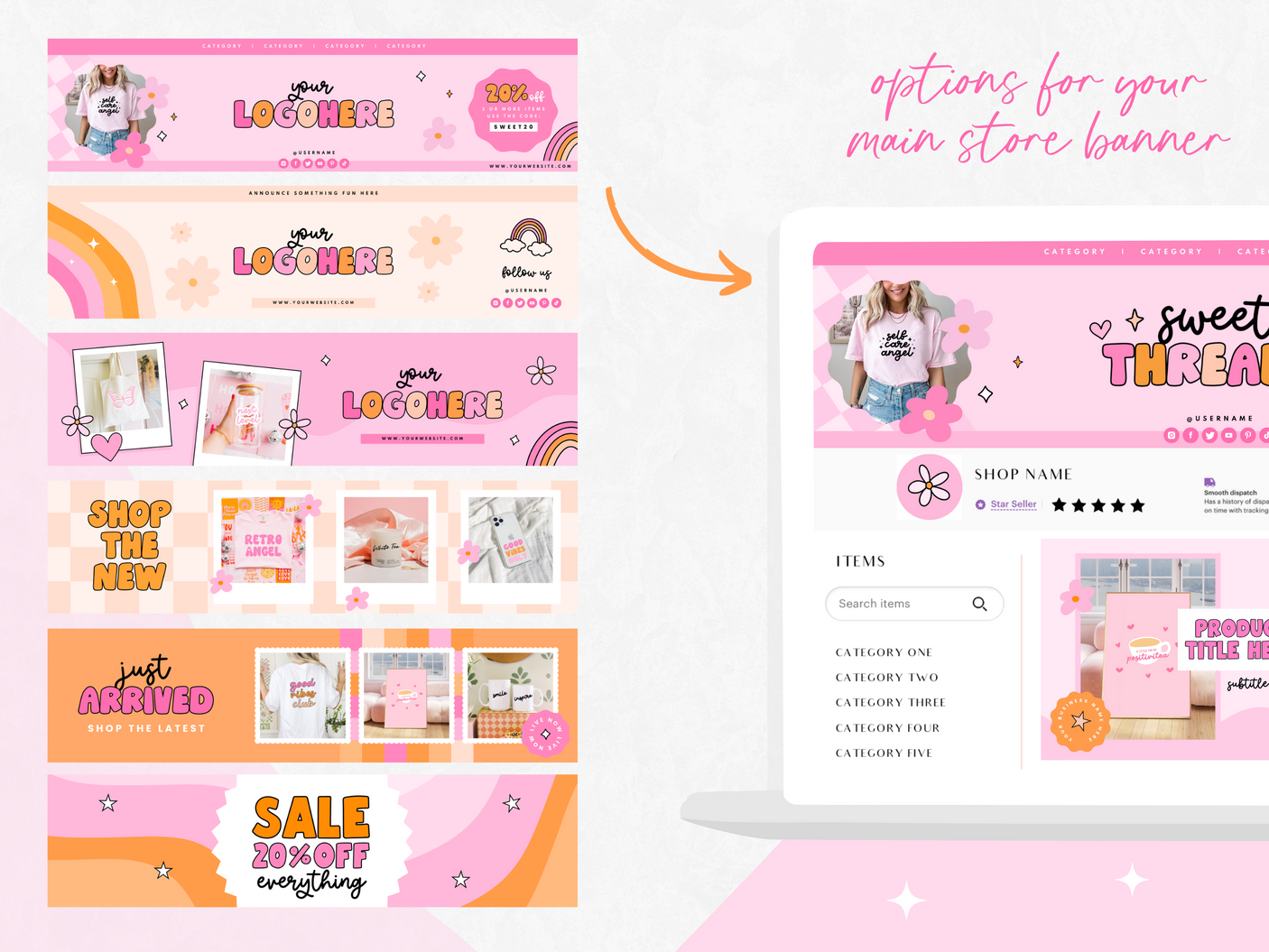 Sweet Threads Etsy Shop Kit - Design Pixie