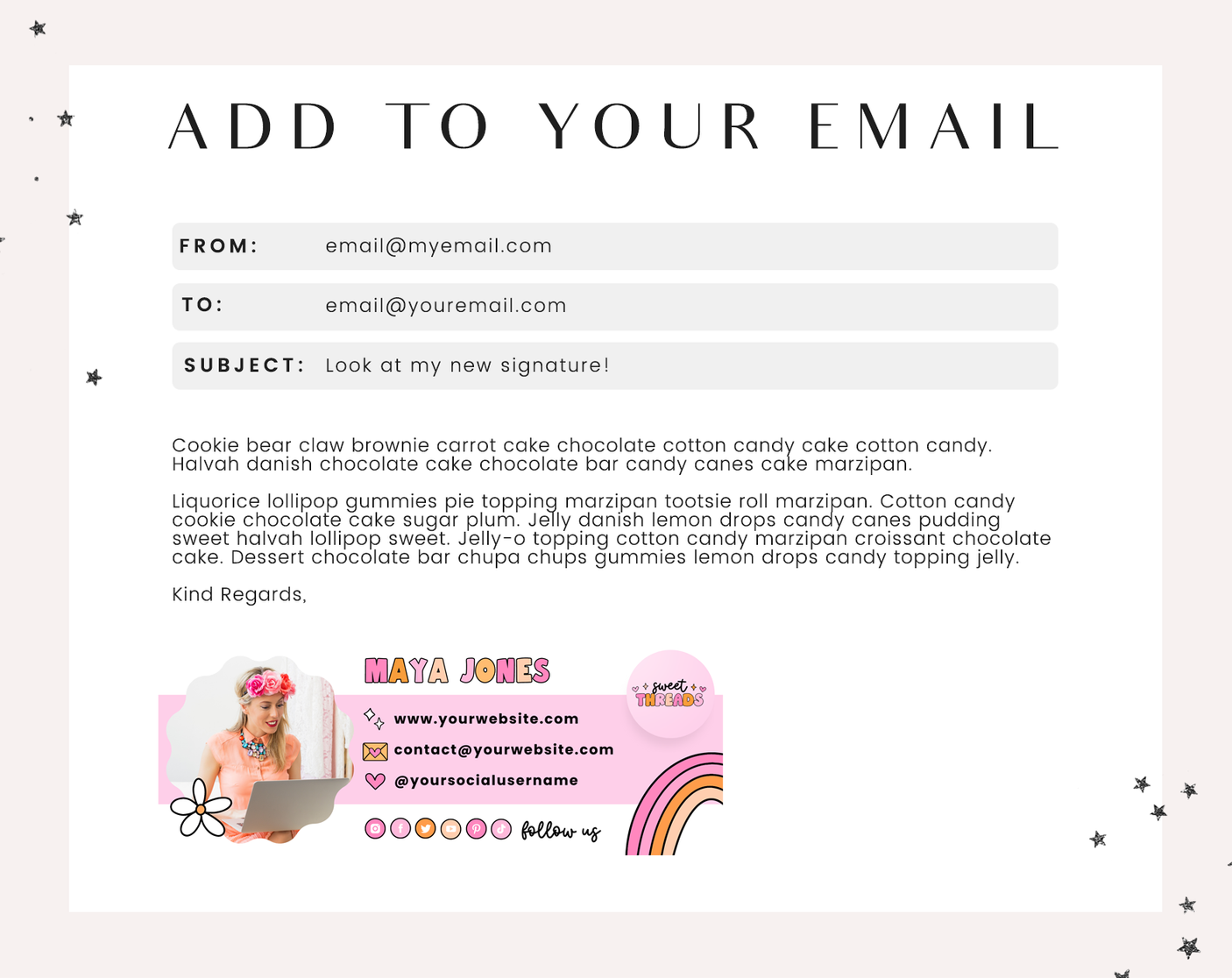 Pink Retro Email Signature Template - Design Pixie