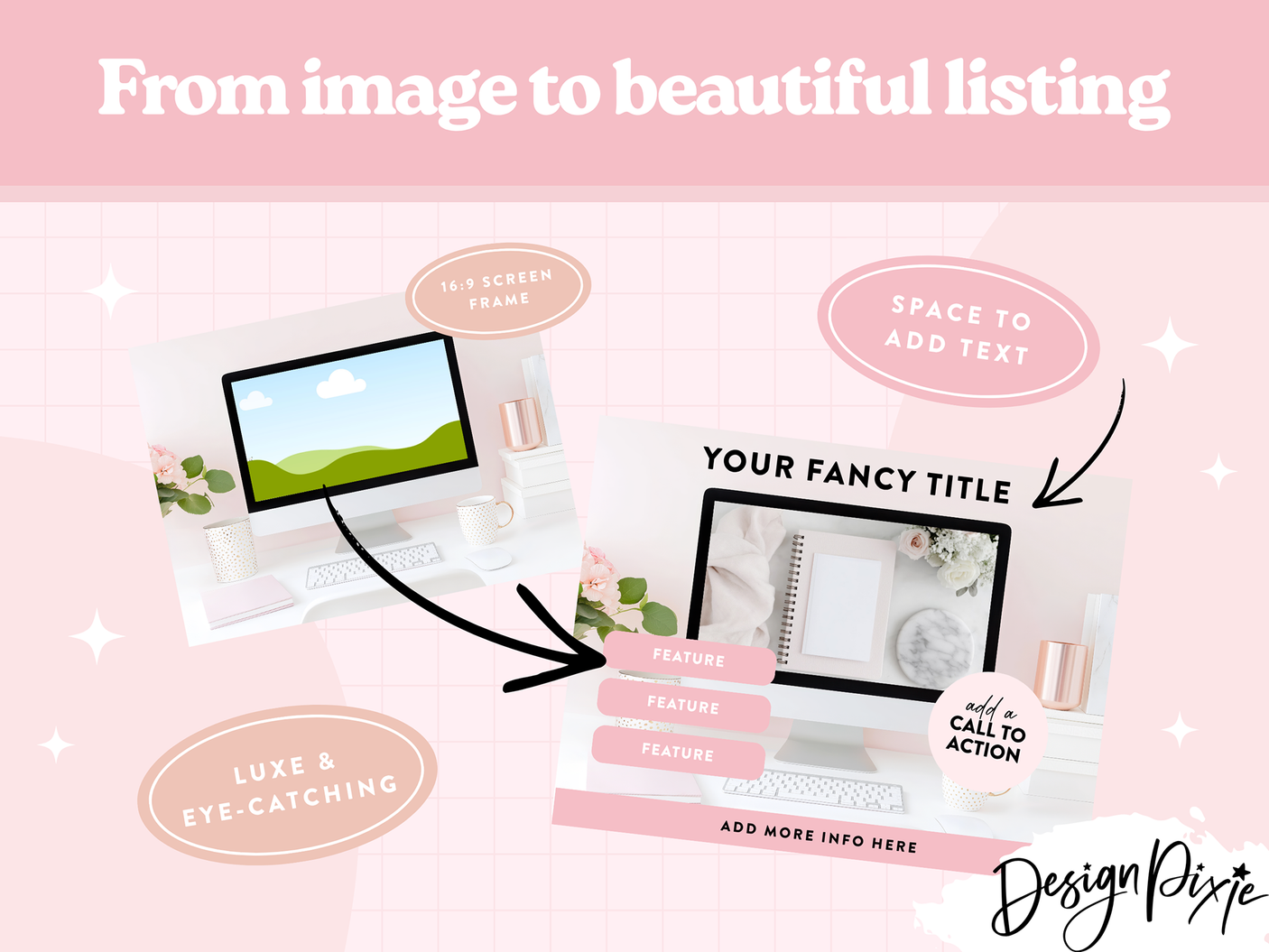 Blush Pink iMac Desk Mockup