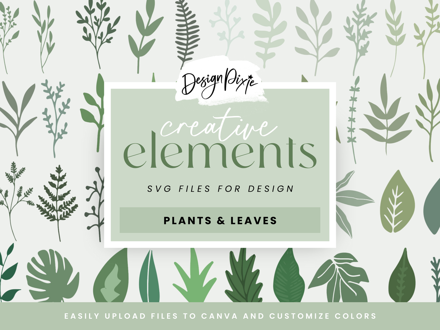 Plants + Leaves SVG Elements - Design Pixie