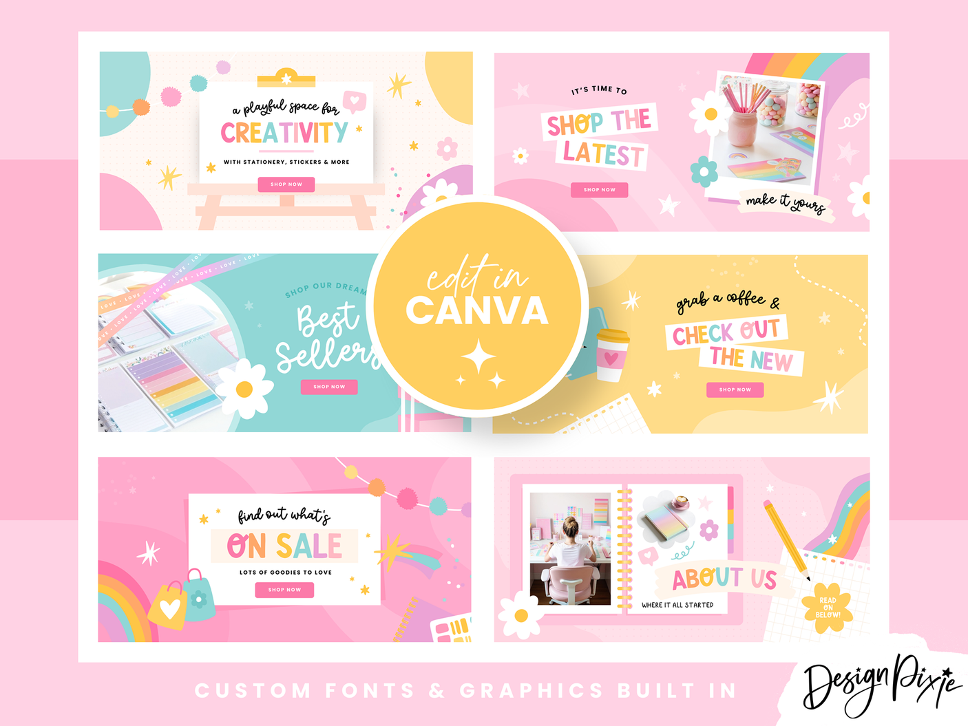 Rainbow Craft Shopify Banner Templates