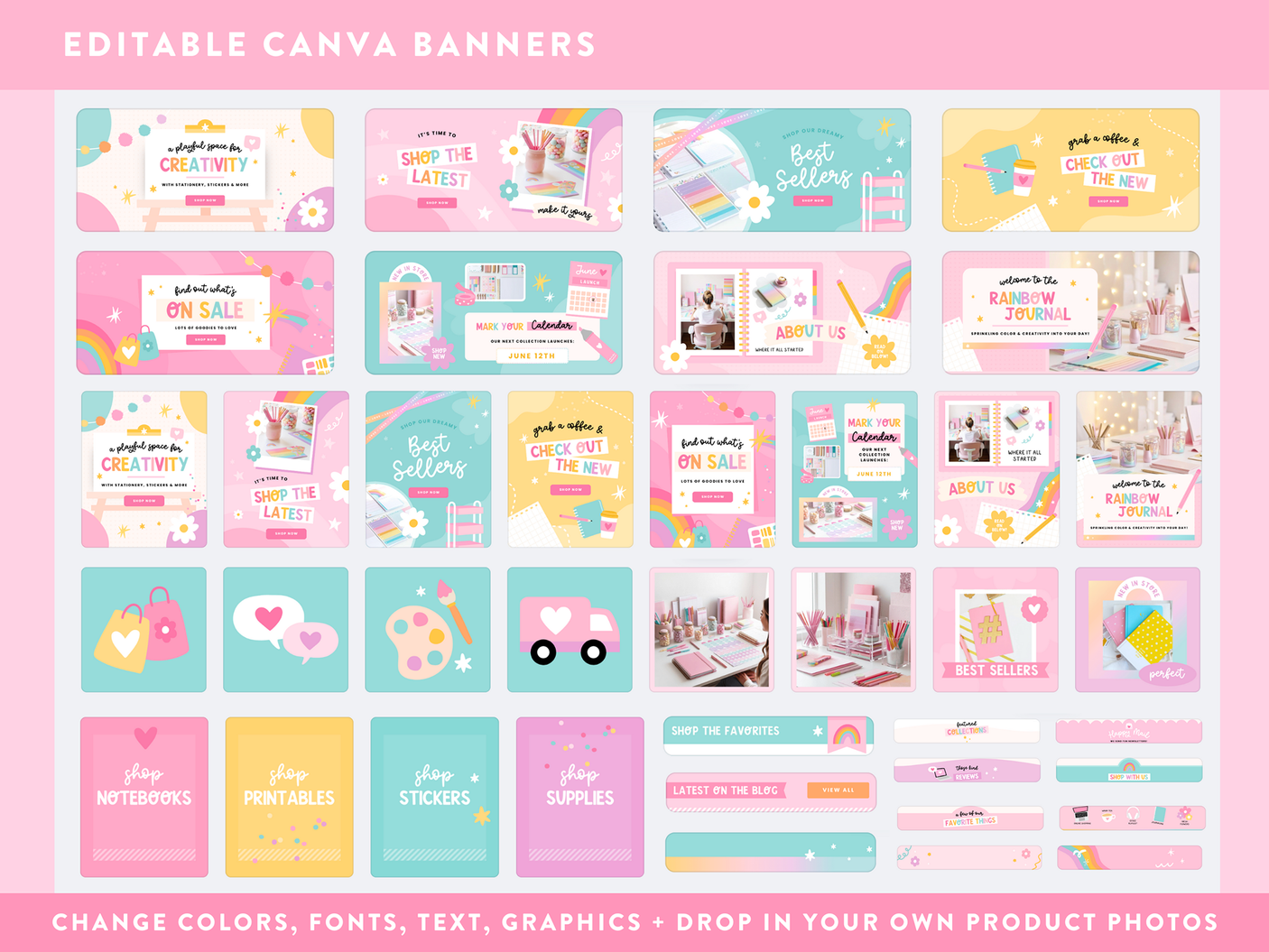 Rainbow Craft Shopify Banner Templates